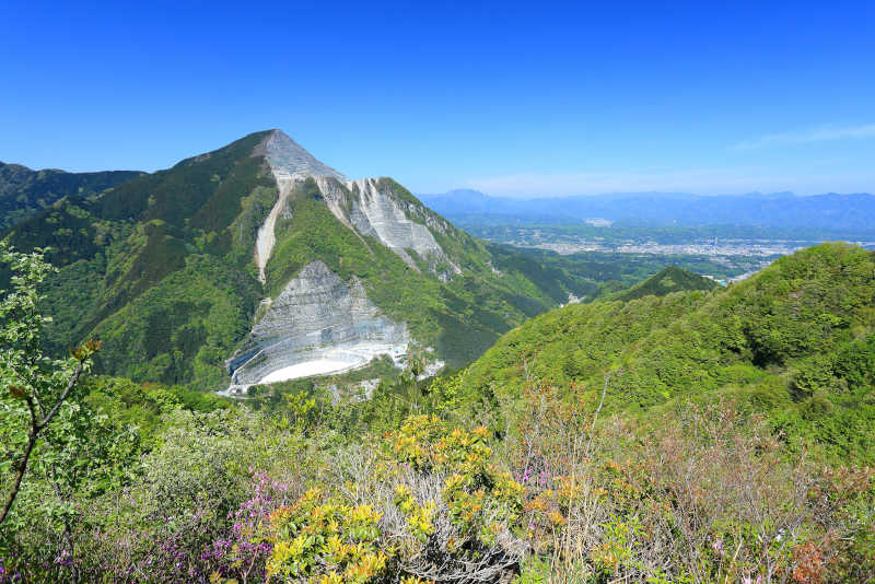 二子山～武川岳の中間にそびえる焼山（850ｍ）へ到着！ここはコース随一の好展望地で眼前には武甲山の迫力ある姿を拝めました